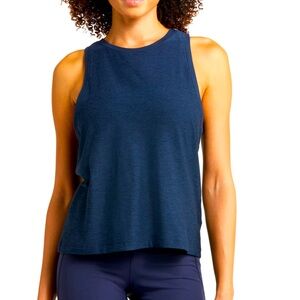 Beyond Yoga Light Resilient Tank navy round hemline